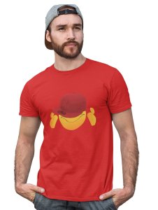 Eyes Covered with Cap Emoji T-shirt (Red) - Clothes for Emoji Lovers - Foremost Gifting Material for Your Friends and Close Ones