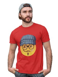 Moustaque Face Emoji T-shirt (Red) - Clothes for Emoji Lovers - Foremost Gifting Material for Your Friends and Close Ones