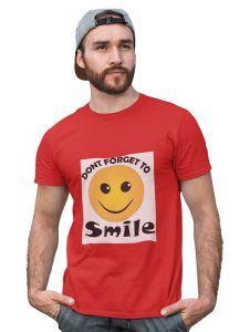 Don't Forget to Smile Emoji T-shirt (Red) - Clothes for Emoji Lovers - Foremost Gifting Material for Your Friends and Close Ones