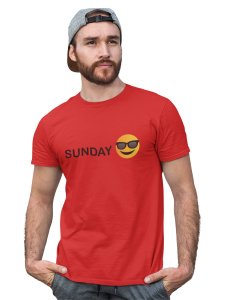 Sunday Look Emoji T-shirt (Red) - Clothes for Emoji Lovers - Foremost Gifting Material for Your Friends and Close Ones