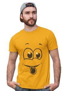 Tongue Out Lips Wave Emoji T-shirt (Yellow) - Clothes for Emoji Lovers - Suitable for Fun Events - Foremost Gifting Material for Your Friends and Close Ones