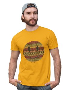 Colourful Patterns in Smiley Emoji Printed T-shirt (Yellow) - Clothes for Emoji Lovers - Suitable for Fun Events - Foremost Gifting Material for Your Friends and Close Ones