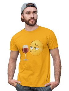Whisky is Risky Emoji T-shirt (Yellow) - Clothes for Emoji Lovers - Suitable for Fun Events - Foremost Gifting Material for Your Friends and Close Ones
