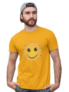 Smiley Face with Many Emoticons T-shirt (Yellow) - Foremost Gifting Material for Your Friends and Close Ones