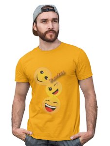Triplets Emojis T-shirt (Yellow) - Clothes for Emoji Lovers - Suitable for Fun Events - Foremost Gifting Material for Your Friends and Close Ones