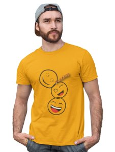 Triplets White Faced Emojis T-shirt (Yellow) - Clothes for Emoji Lovers - Suitable for Fun Events - Foremost Gifting Material for Your Friends and Close Ones