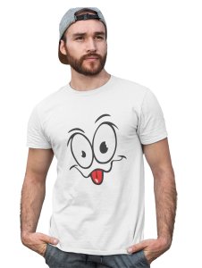Tongue Out Lips Wave Emoji T-shirt (White) - Clothes for Emoji Lovers -Foremost Gifting Material for Your Friends and Close Ones