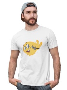 Happy Emoji removing glasses T-shirt (White) - Clothes for Emoji Lovers -Foremost Gifting Material for Your Friends and Close Ones