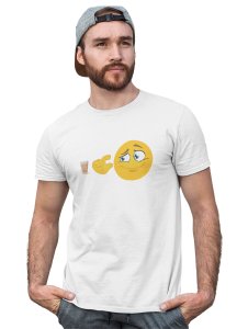 A Cup of Tea for Me Printed T-shirt (White) - Clothes for Emoji Lovers -Foremost Gifting Material for Your Friends and Close Ones