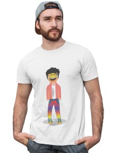 A Young Laughing Emoji Boy Printed T-shirt (White) - Clothes for Emoji Lovers -Foremost Gifting Material for Your Friends and Close Ones