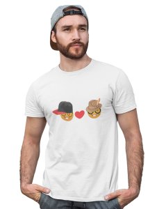 Rabbit-teeth Couple Emoji T-shirt (White) - Clothes for Emoji Lovers -Foremost Gifting Material for Your Friends and Close Ones