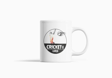 Cricket Lover Text In White - Printed Coffee Mugs For Sports Lovers