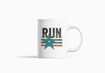 Run Text In Black - Printed Coffee Mugs For Sports Lovers