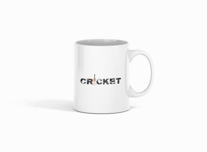 Cricket Text in Black - Printed Coffee Mugs For Sports Lovers