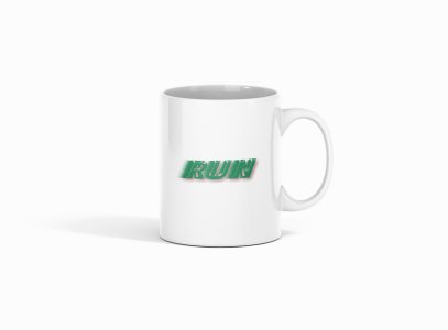 Run Text In Green - Printed Coffee Mugs For Sports Lovers