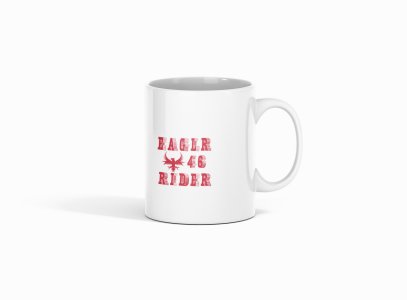 Eaglr 46 Rider Text In Red - Printed Coffee Mugs For Sports Lovers