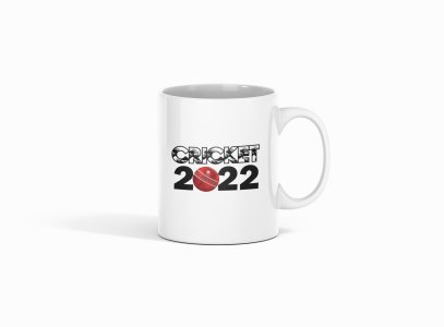Cricket 2022 Text In Black - Printed Coffee Mugs For Sports Lovers