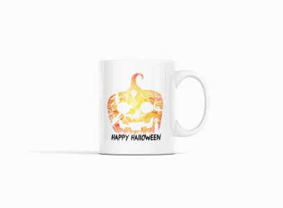 Happy Halloween- Pumpkin With Evil Shadow-Halloween Themed Printed Coffee Mugs