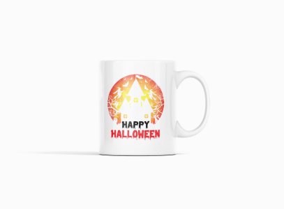 Happy Halloween- Flying Bats-Halloween Themed Printed Coffee Mugs