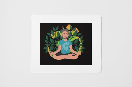 Man going yoga - yoga themed mousepads
