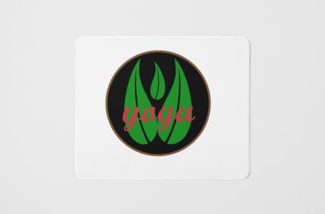 Green leaves - yoga themed mousepads