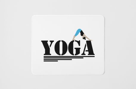 Yoga, big text - yoga themed mousepads