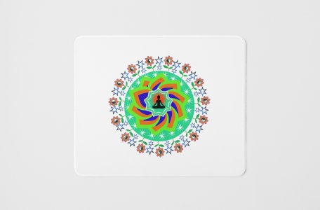 Surrounded flowers - yoga themed mousepads
