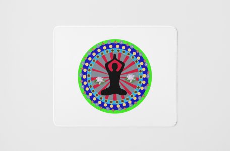 Surrounded dots - yoga themed mousepads