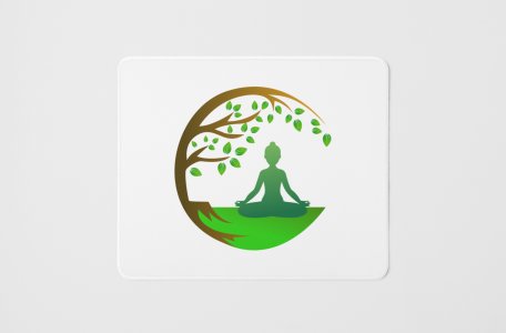 Yoga on grass - yoga themed mousepads