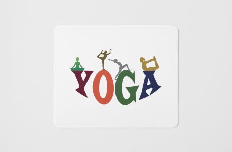 Bend yoga text - yoga themed mousepads