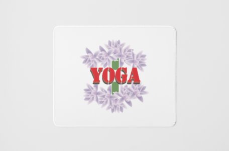 Yoga, bold text - yoga themed mousepads