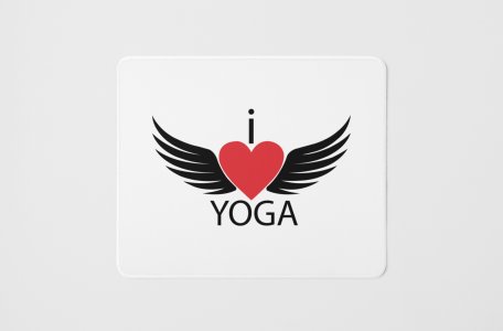 I love yoga, heart - yoga themed mousepads