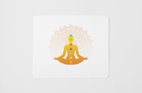 Mandala design behind - yoga themed mousepads