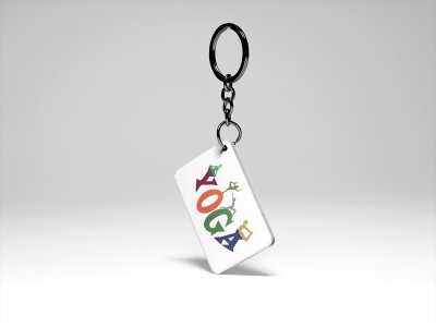 Yoga Text In Colourfull - Printed Acrylic Keychains(Pack Of 2)