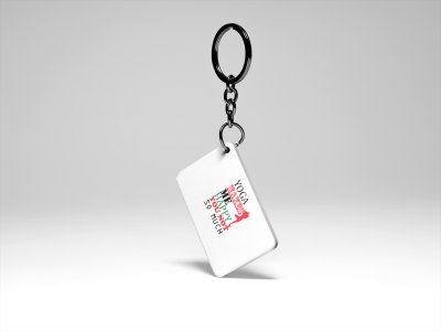 Yoga Makes Me Happy ..Text- Printed Acrylic Keychains(Pack Of 2)