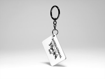 International Yoga Day White &Black Text - Printed Acrylic Keychains(Pack Of 2)