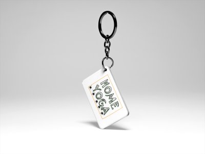Home Yoga Text - Printed Acrylic Keychains(Pack Of 2)