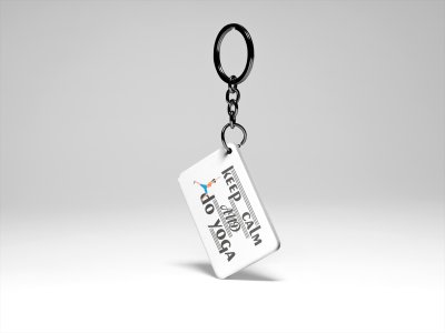 Keep Calm And Do Yoga Text - Printed Acrylic Keychains(Pack Of 2)