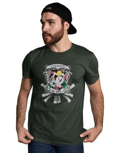 The Creepy Clown Green Round Neck Cotton Half Sleeved T-Shirt with Printed Graphics