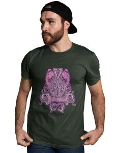 2 Elephants Facing Opposite, (BG Purple) (Green T)- Suitable For Horrific Scenes Lover Person - Foremost Gifting Material for Your Friends and Close Ones