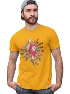 The Creepy Clown Yellow Round Neck Cotton Half Sleeved T-Shirt with Printed Graphics