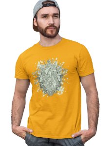 The Cursed Mermaid Yellow Round Neck Cotton Half Sleeved T-Shirt with Printed Graphics