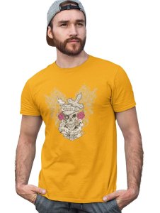 Rock N Roll Forever Yellow Round Neck Cotton Half Sleeved T-Shirt with Printed Graphics