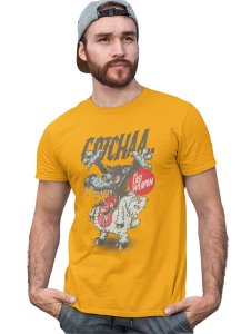 The Last Weapon Yellow Round Neck Cotton Half Sleeved T-Shirt with Printed Graphics