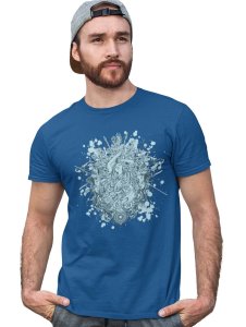 The Deathheads Blue Round Neck Cotton Half Sleeved T-Shirt with Printed Graphics