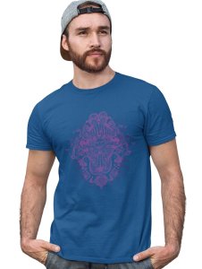 The Power Of Karma Blue Round Neck Cotton Half Sleeved T-Shirt with Printed Graphics