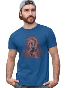 The Evil Angel Blue Round Neck Cotton Half Sleeved T-Shirt with Printed Graphics
