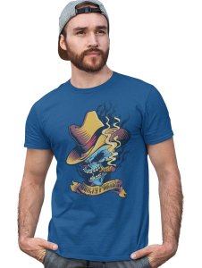 Rock N Roll Forever Blue Round Neck Cotton Half Sleeved T-Shirt with Printed Graphics