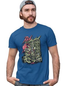 The Wrecker Blue Round Neck Cotton Half Sleeved T-Shirt with Printed Graphics