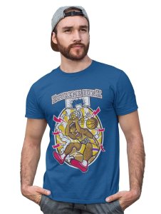 The Dunk Blue Round Neck Cotton Half Sleeved T-Shirt with Printed Graphics